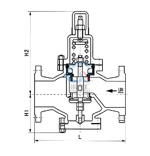 Y42X水用減壓閥，空氣減壓閥外形圖